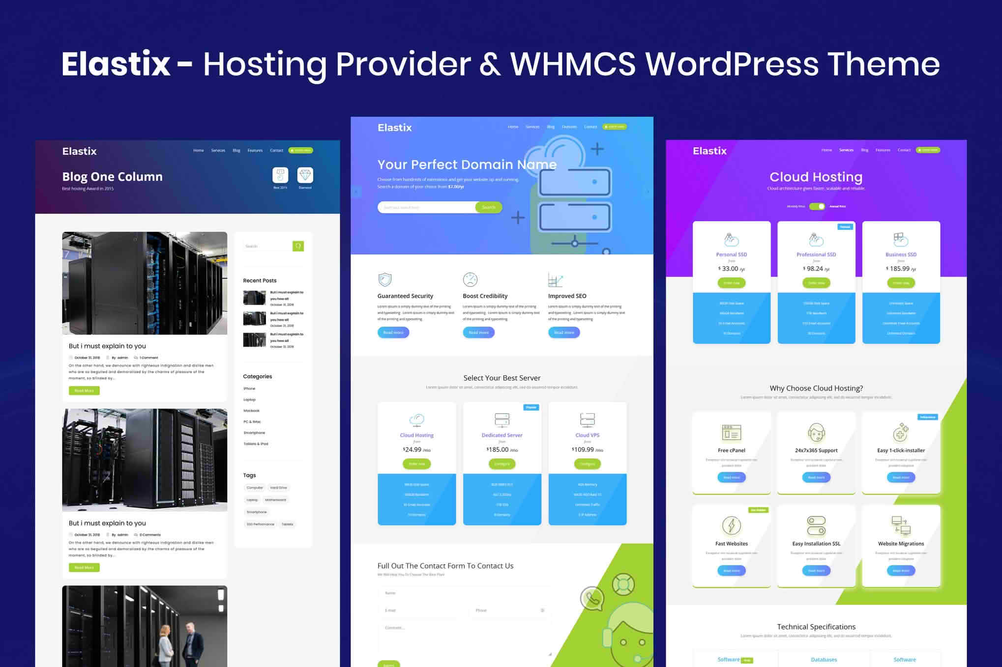 Download Elastix - Hosting Provider & WHMCS WordPress Theme GPL WordPress Plugin