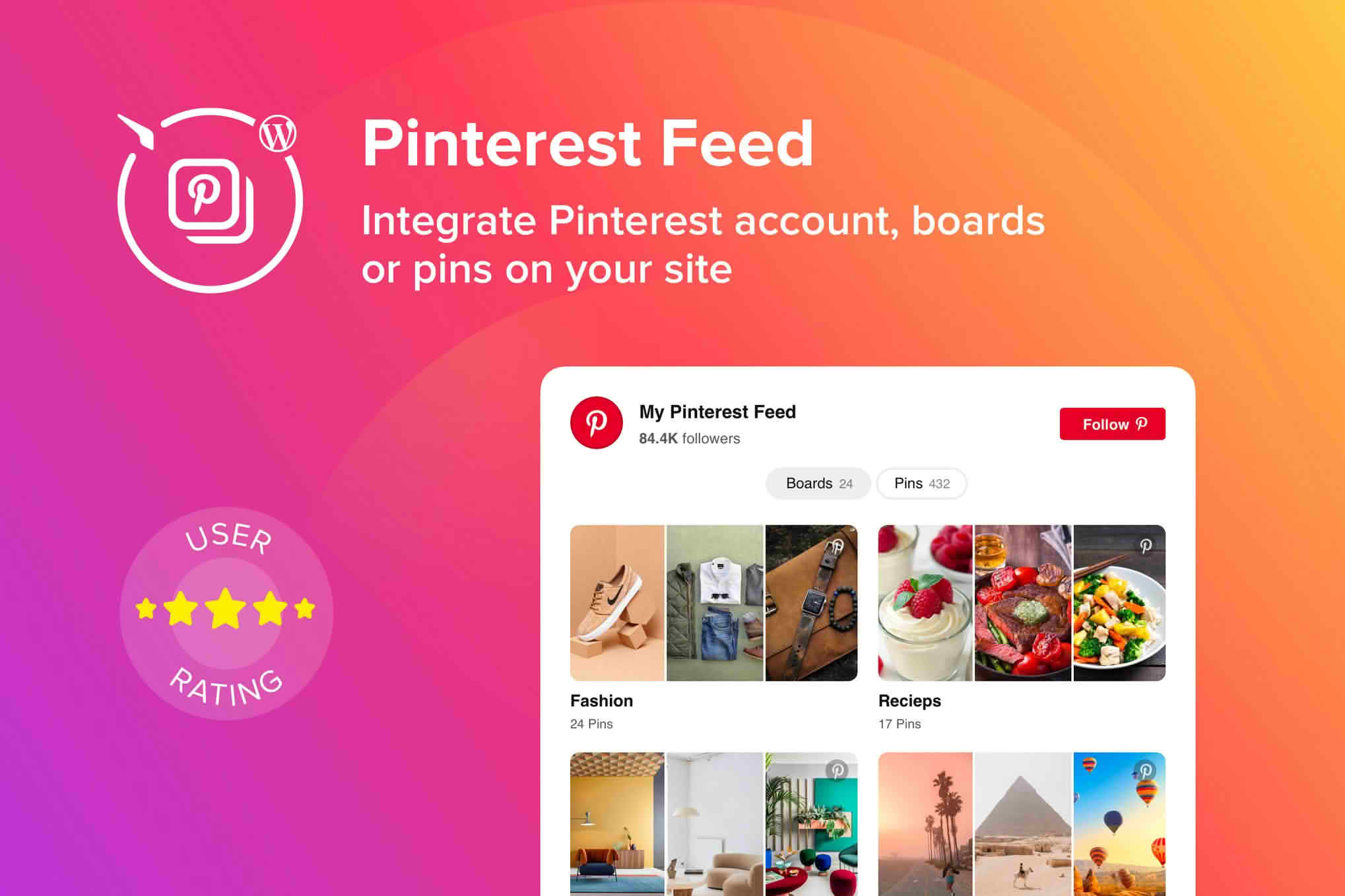 Download WordPress Pinterest Feed Plugin