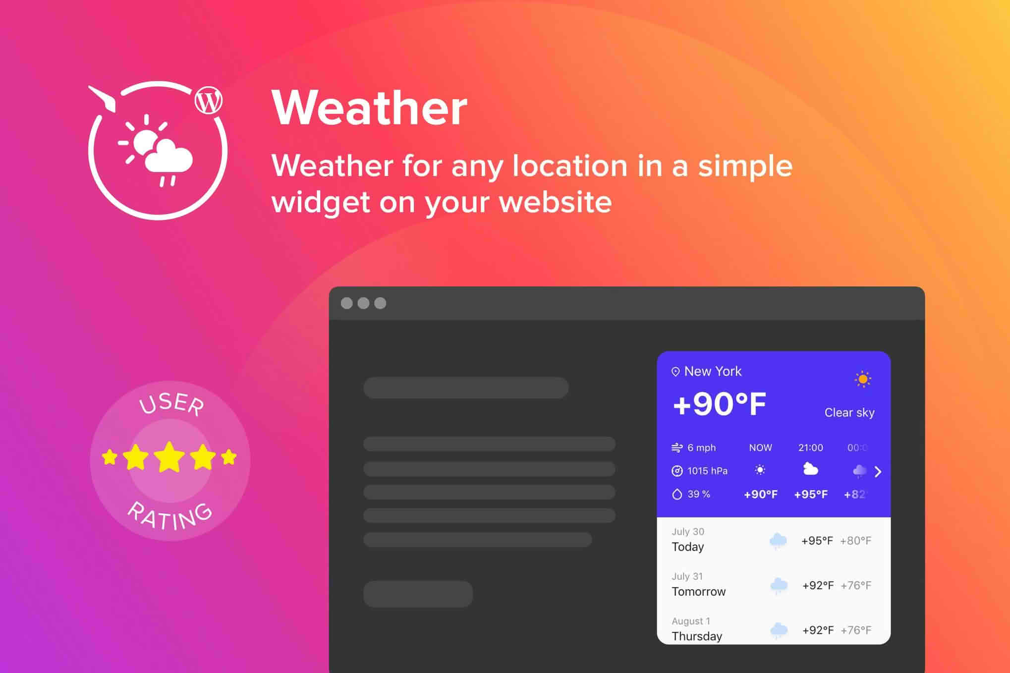 Download WordPress Weather Forecast Plugin