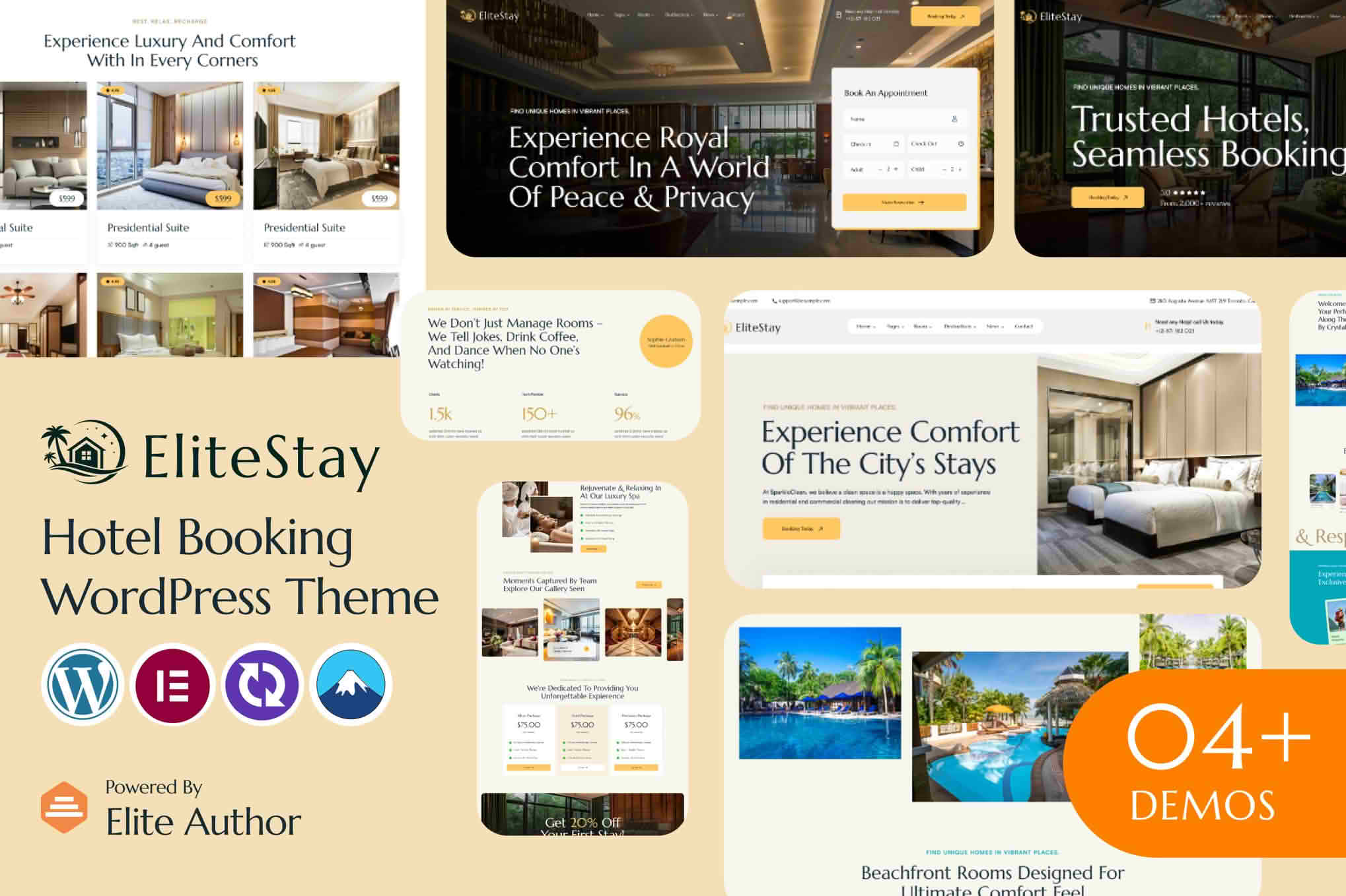 EliteStay - Hotel Booking WordPress Theme