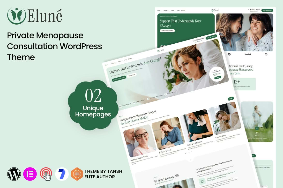 Elune - Private Menopause Consultation WP Theme