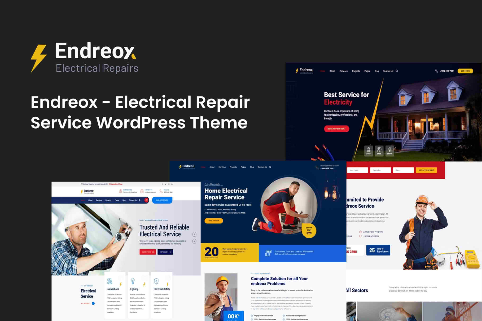 Endreox - Electrical Repair WordPress Theme