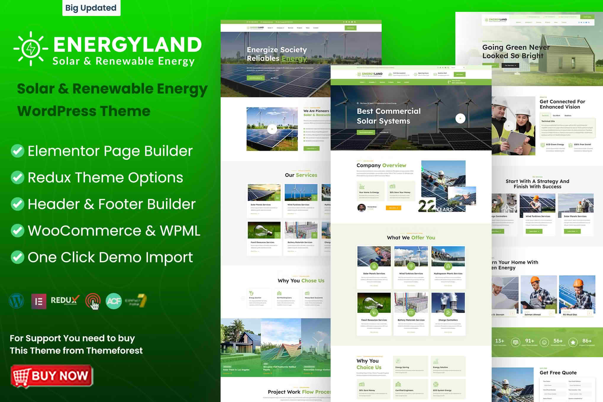 Download Energyland - Solar & Renewable Energy WordPress Theme GPL WordPress Plugin