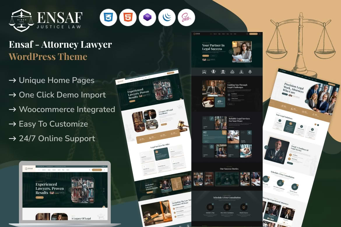 Download Ensaf - Attorney Lawyer WordPress Theme GPL WordPress Plugin
