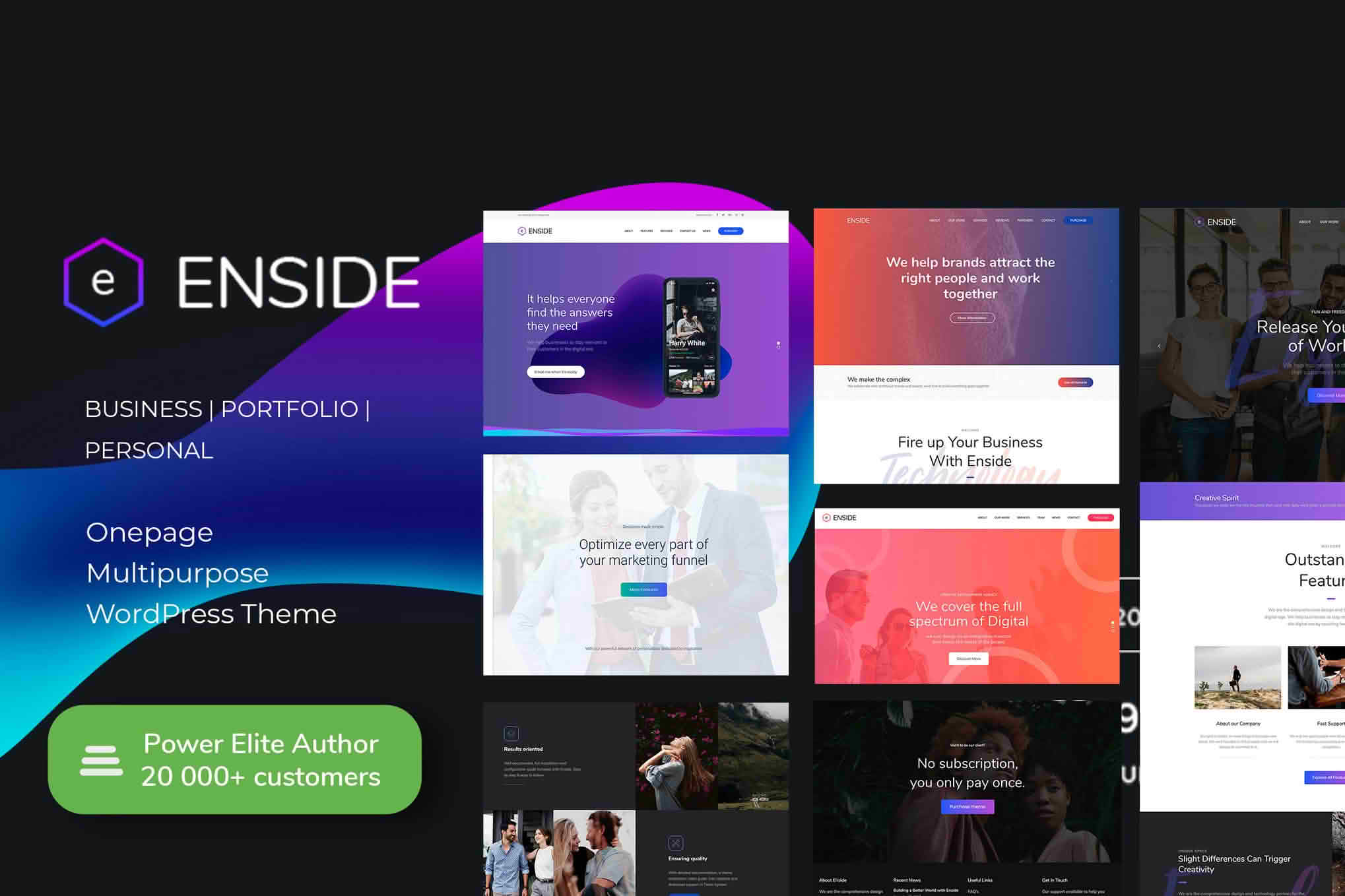 Download Enside - Multipurpose Onepage Landing Page WordPress Theme GPL WordPress Plugin