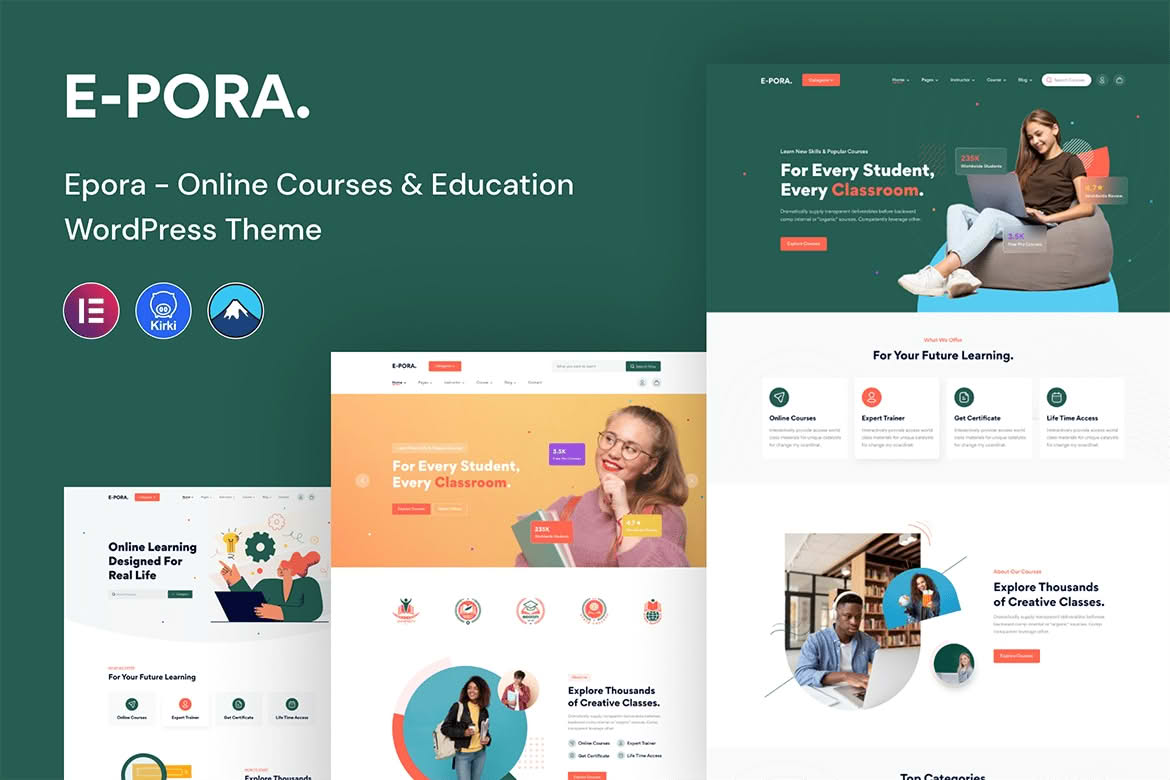 Download Epora - Online Courses & Education WordPress Theme GPL WordPress Plugin