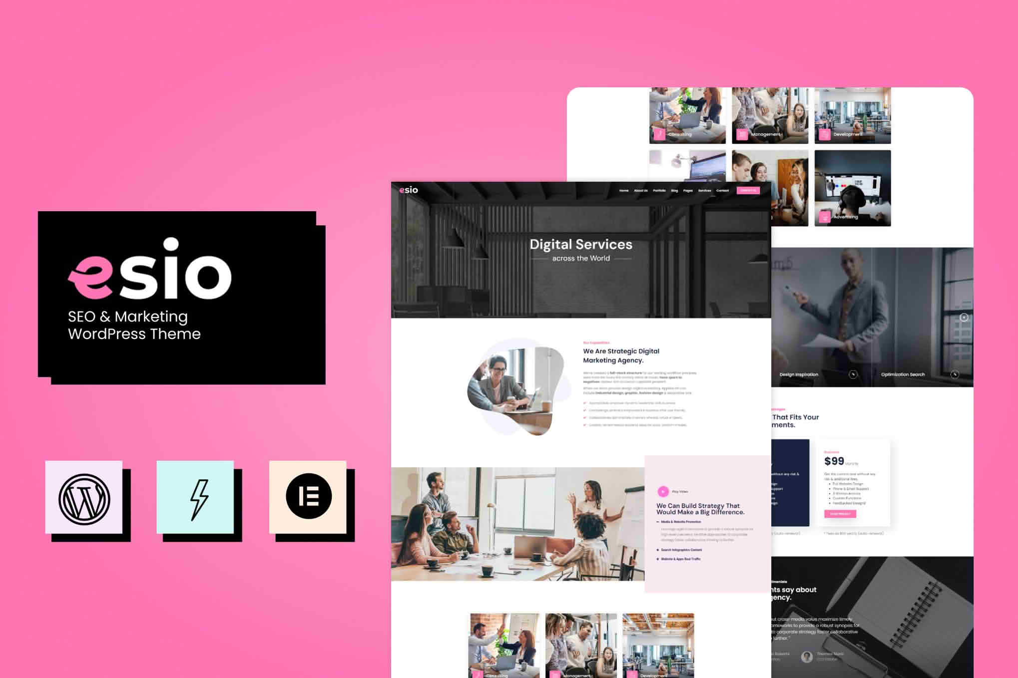 Download Esio - SEO & Marketing WordPress Theme GPL WordPress Plugin