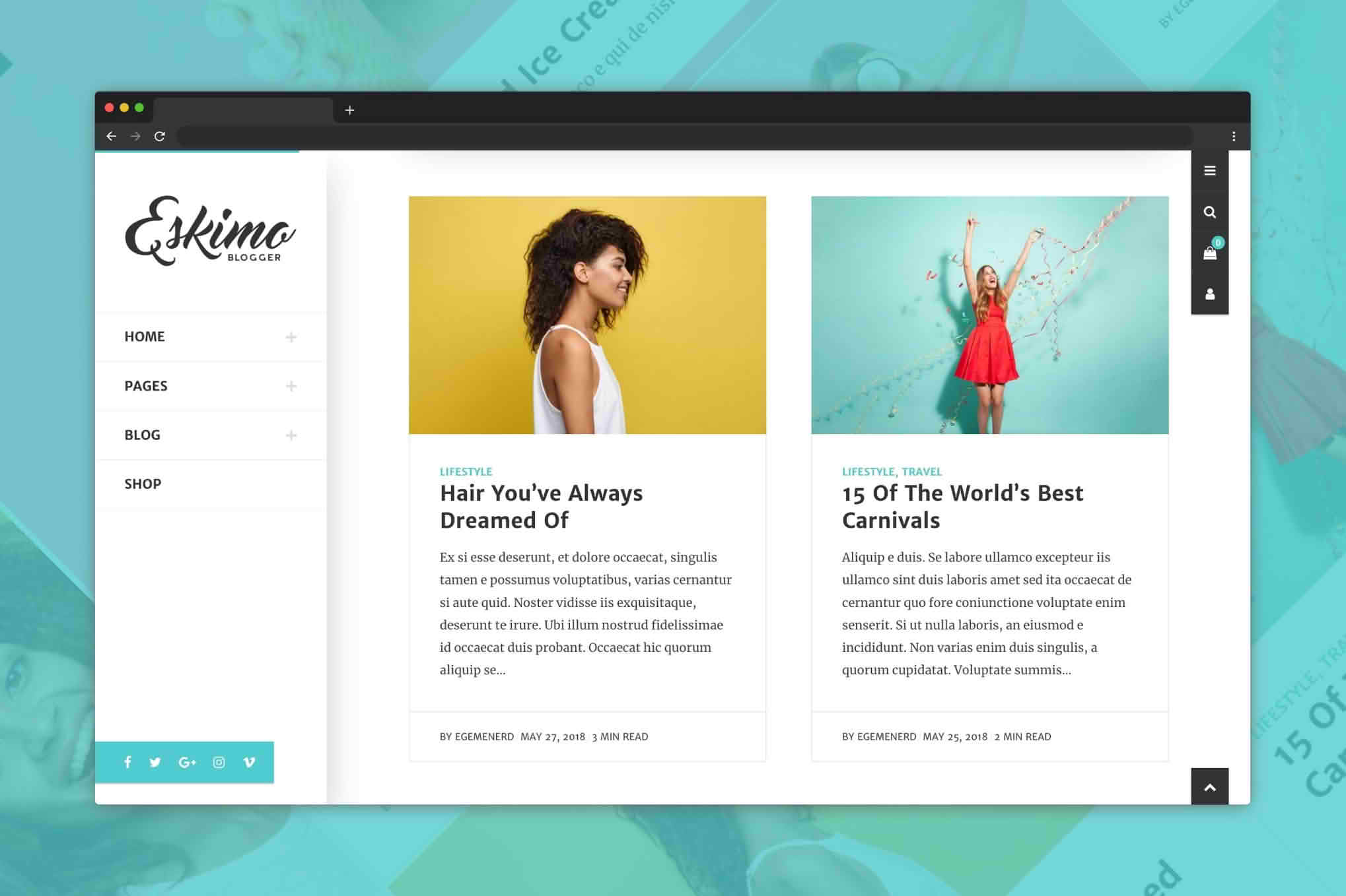 Download Eskimo - Minimal Personal WordPress Blog & Shop Theme GPL WordPress Plugin