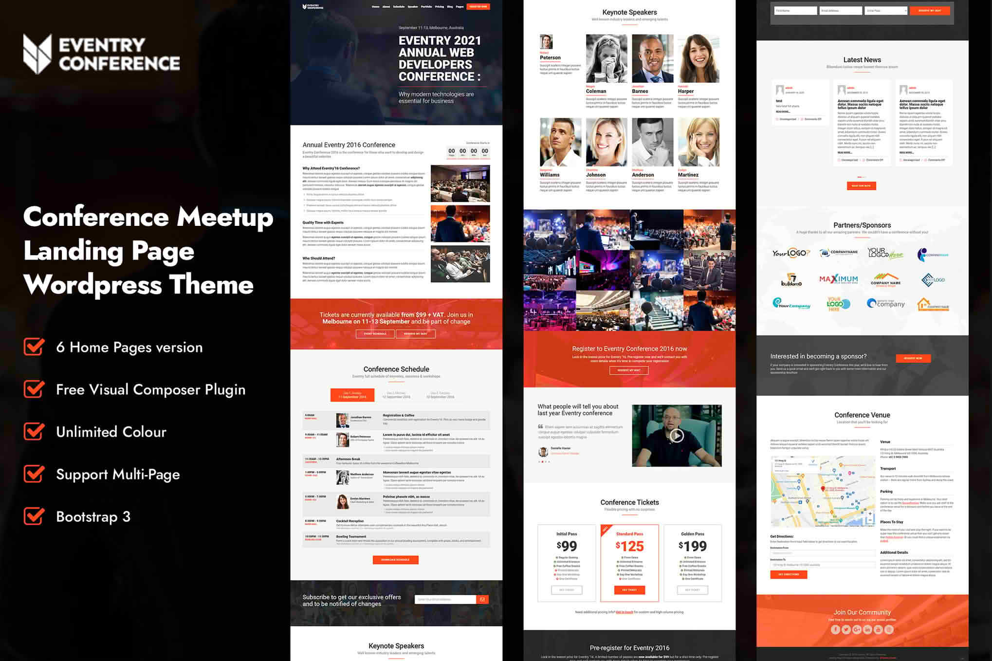 Download Eventry - Conference Meetup Landing Page WordPress Theme GPL WordPress Plugin