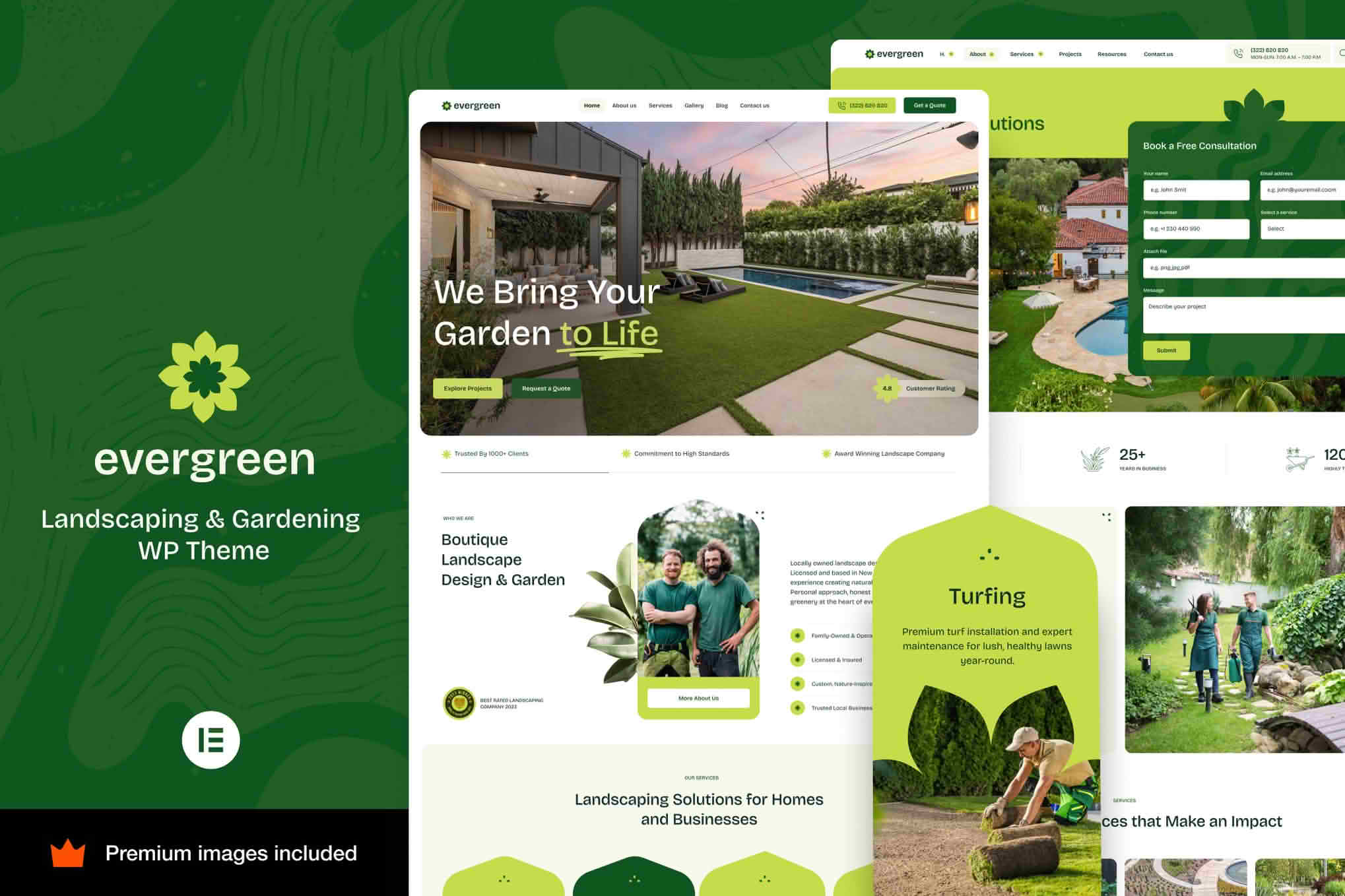 Download EverGreen - Landscaping Gardening WordPress Theme GPL WordPress Plugin