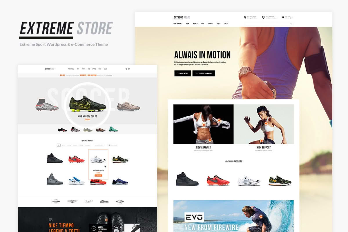 Download Extreme | Sports Clothing & Equipment Store WordPress Theme GPL WordPress Plugin