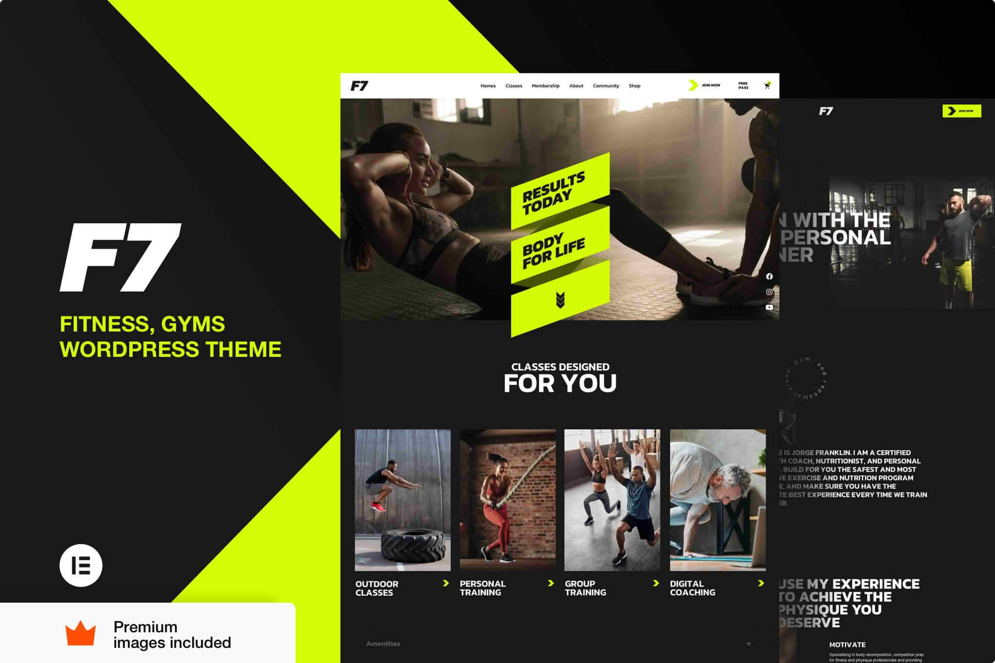 Download F7 - Fitness  Gym GPL WordPress Plugin