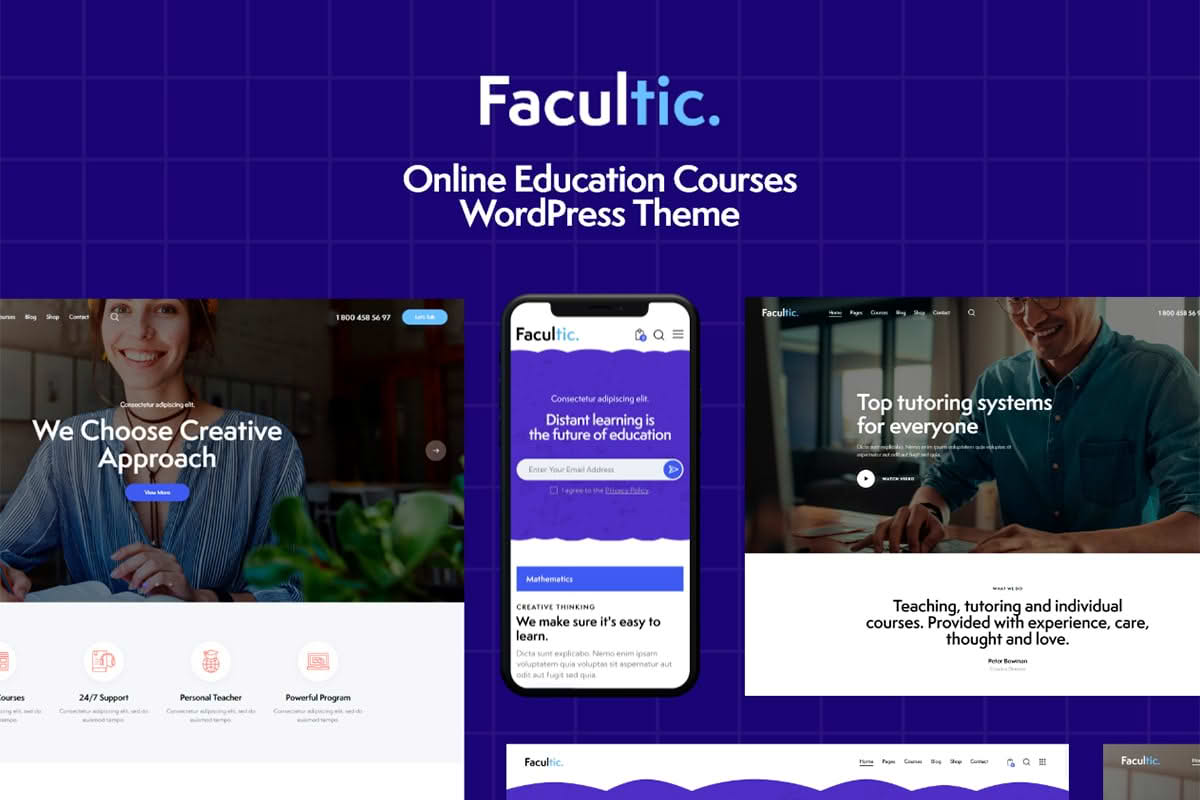 Download Facultic - Online Education Courses WordPress Theme GPL WordPress Plugin