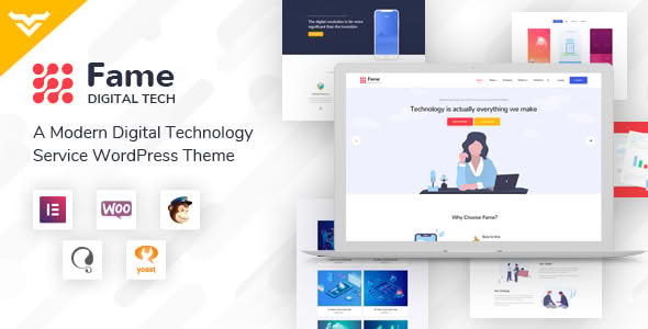 Download Fame - Digital Technology/Service WordPress Theme GPL WordPress Plugin