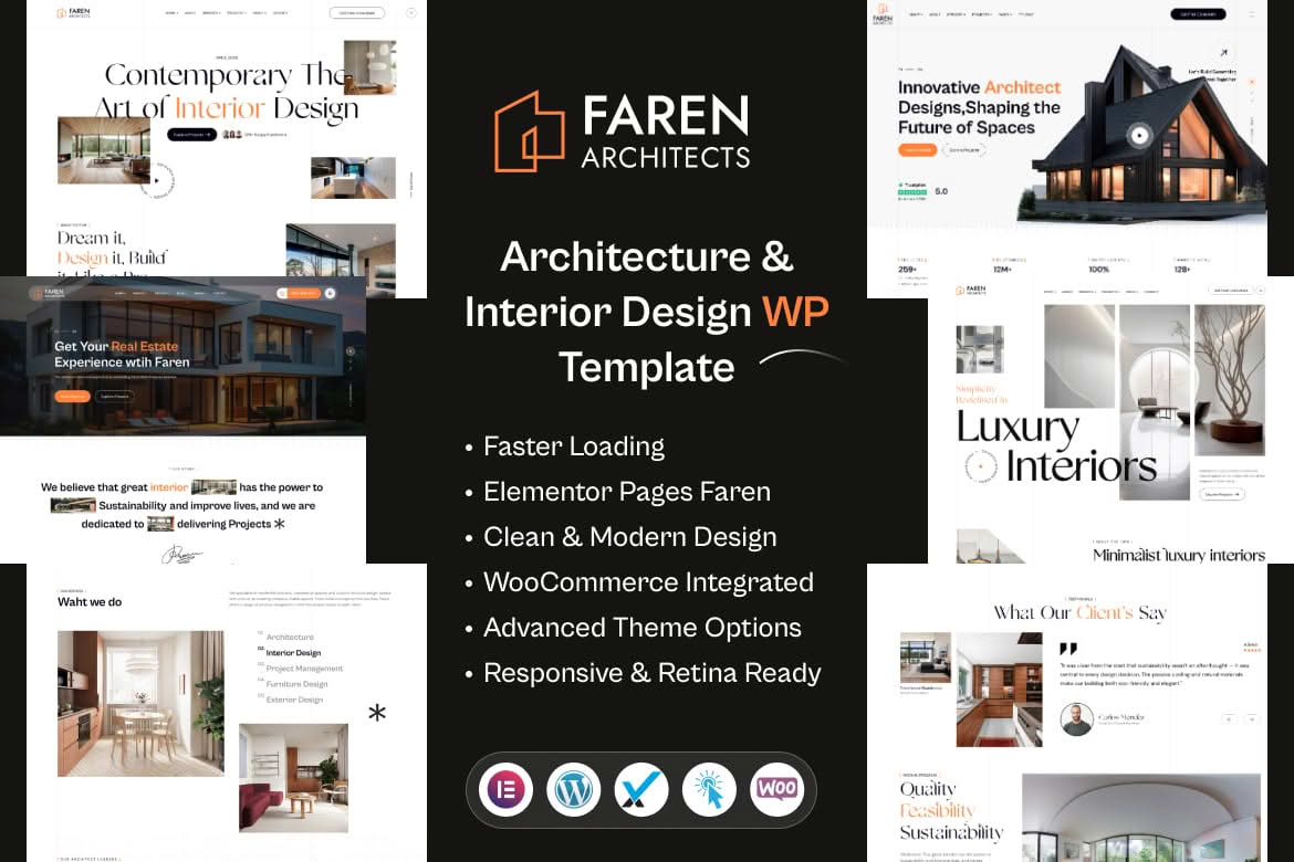 Download Faren - Architecture and Interior Design WordPress GPL WordPress Plugin