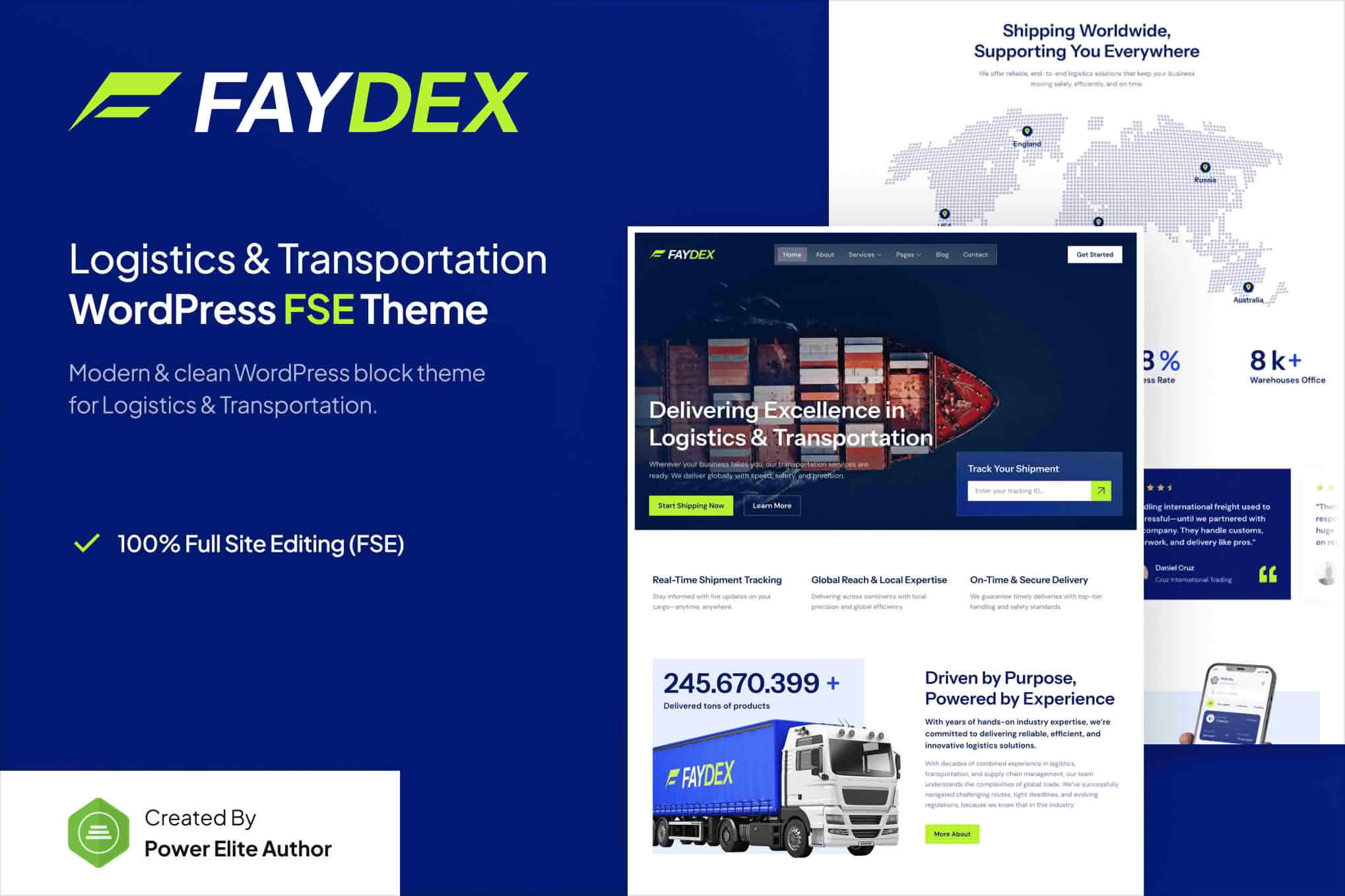 Faydex – Logistics and Transportation Gutenverse FSE WordPress Block Theme