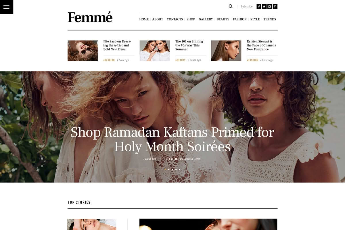 Download Femme - An Online Magazine & Fashion Blog WordPress Theme + RTL GPL WordPress Plugin
