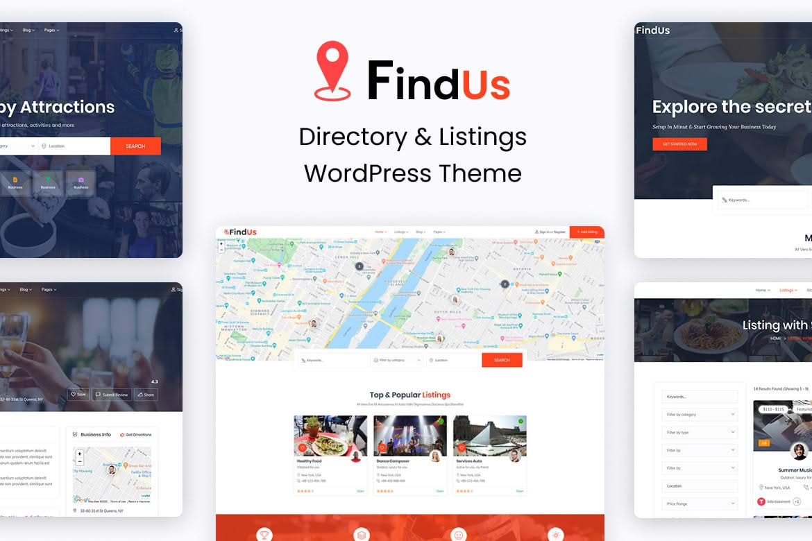Download Findus - Directory Listing WordPress Theme GPL WordPress Plugin