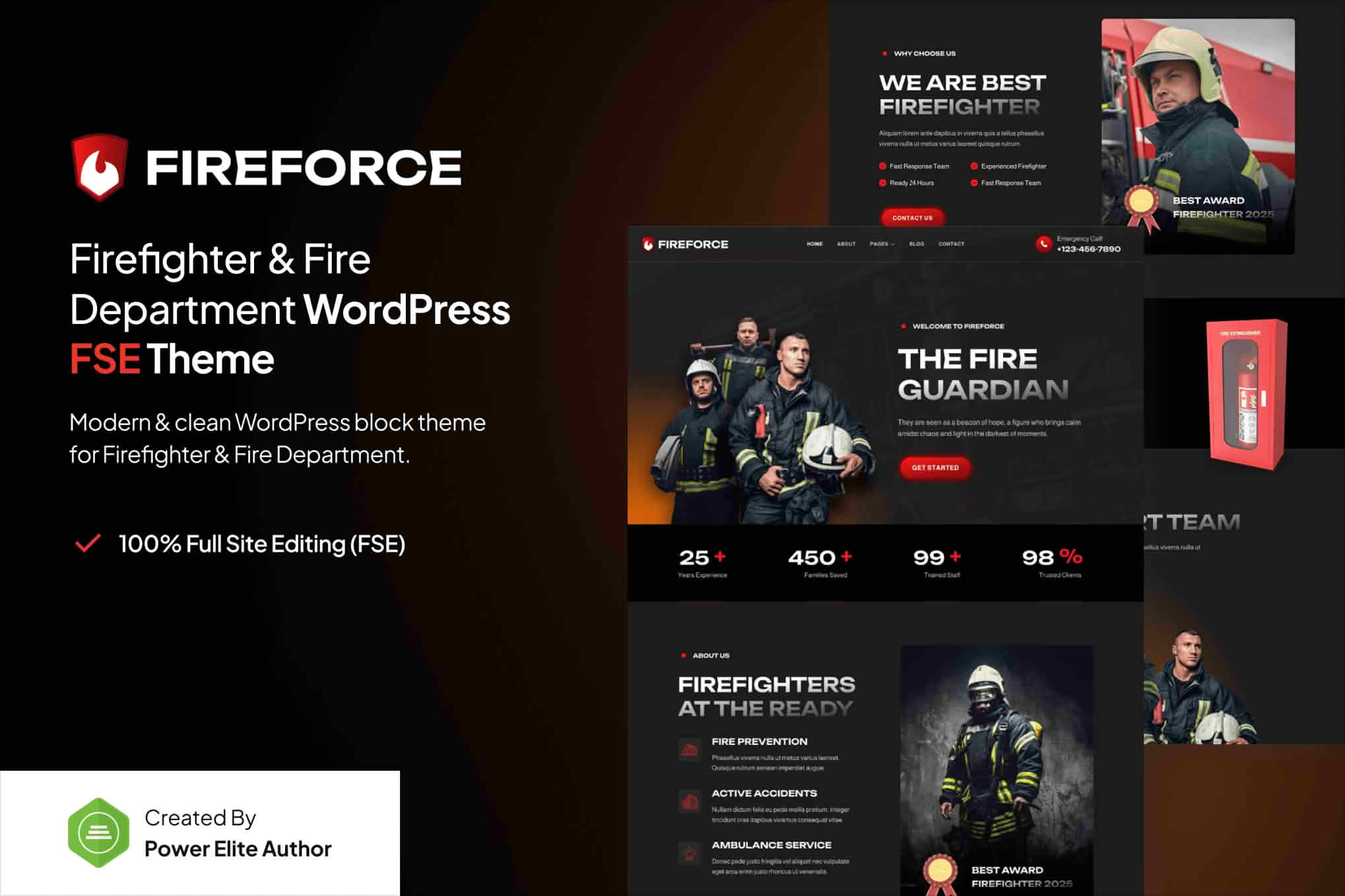 Fireforce – Firefighter Department Gutenverse FSE WordPress Block Theme