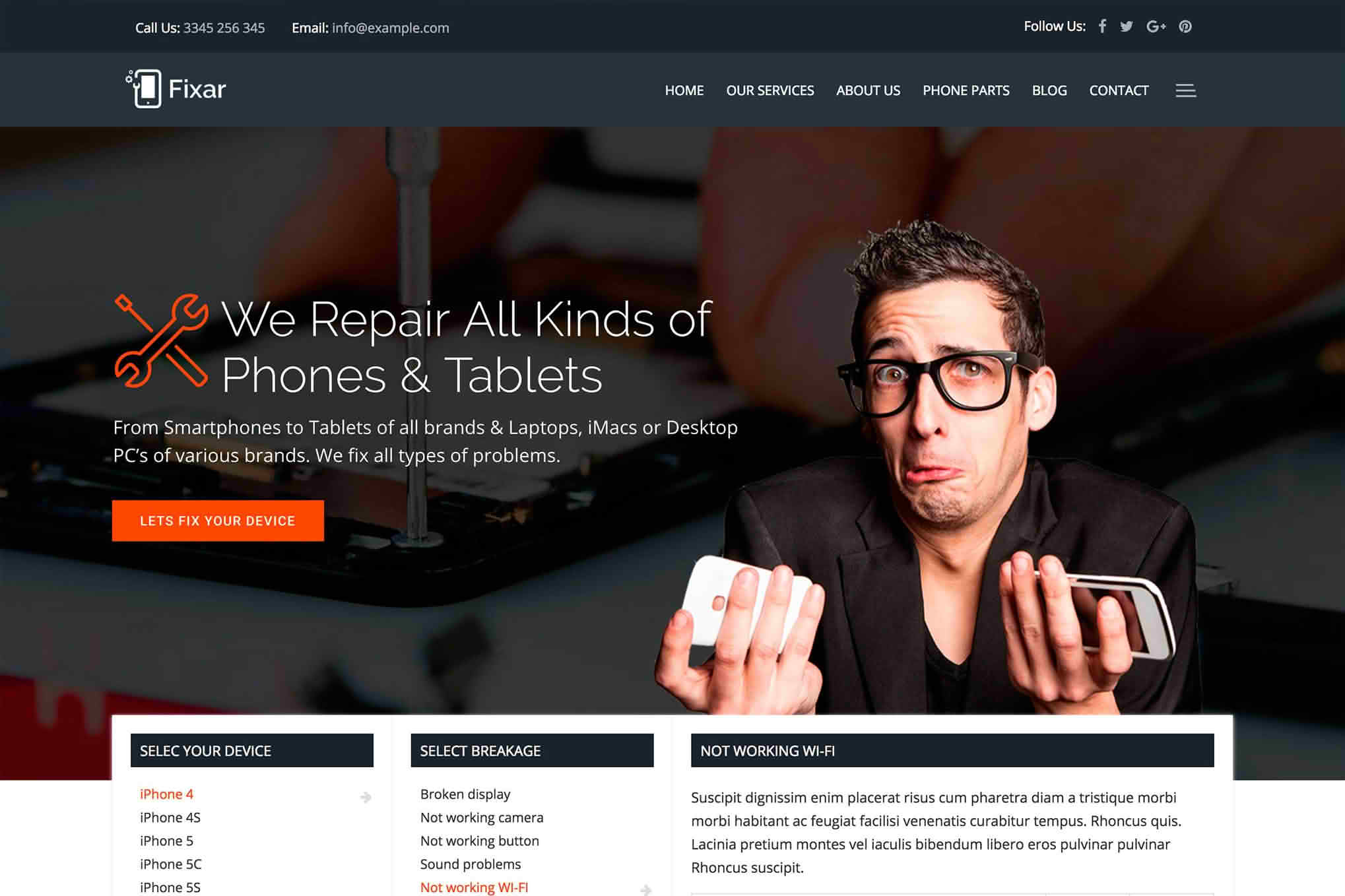 Download Fixar - Phone & Computer Repair Theme GPL WordPress Plugin