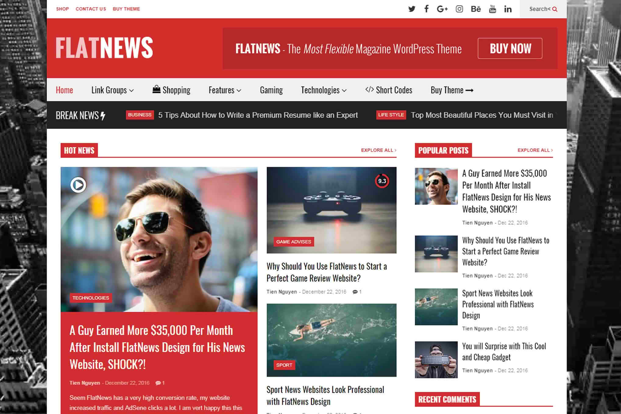 Download FlatNews – Responsive Magazine WordPress Theme GPL WordPress Plugin