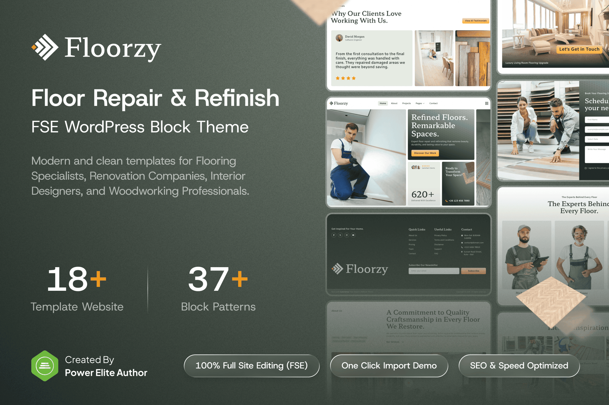 Floorzy - Floor Repair & Refinish WP Block Theme