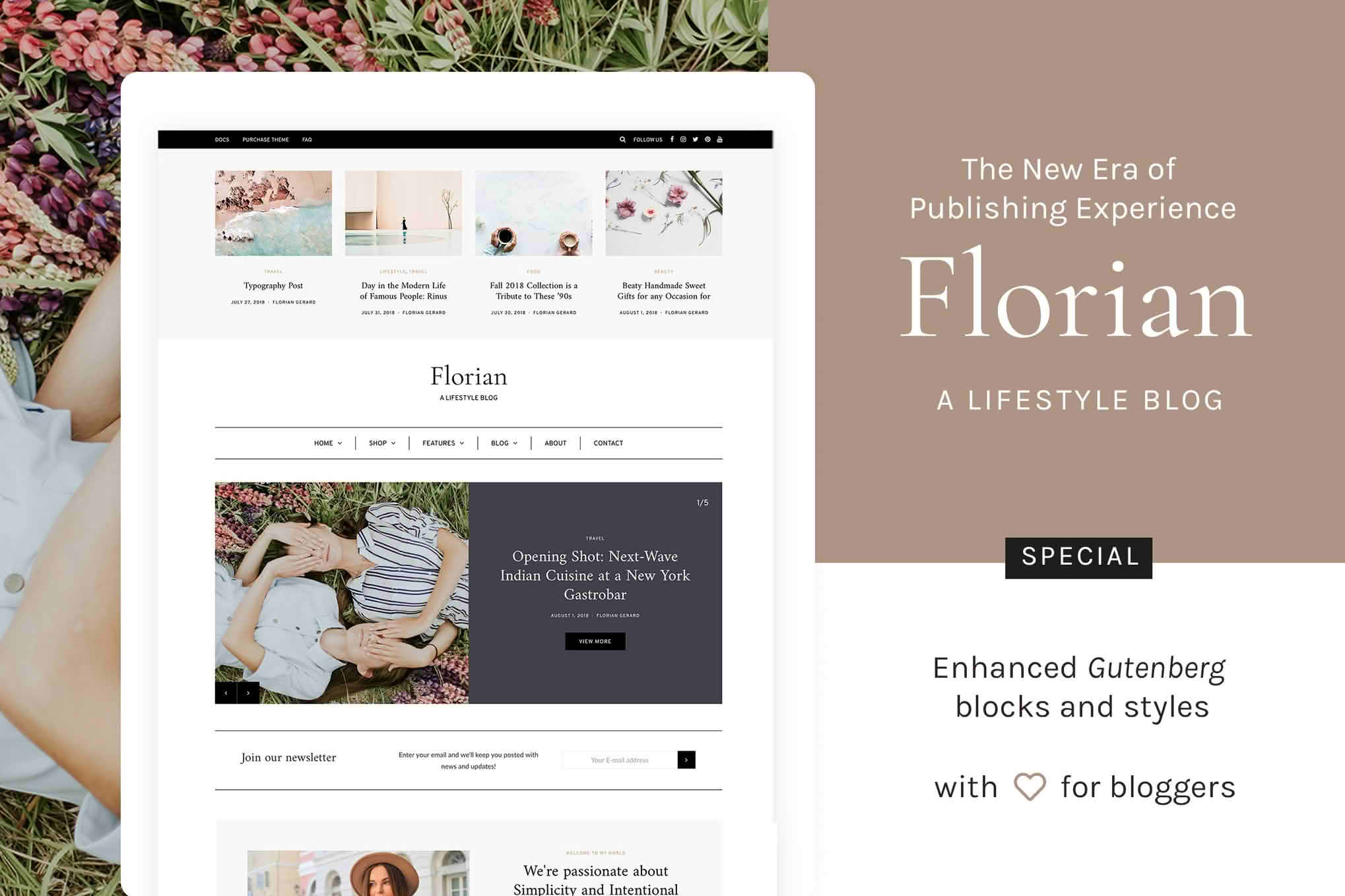 Download Florian - Responsive Personal WordPress Blog Theme GPL WordPress Plugin