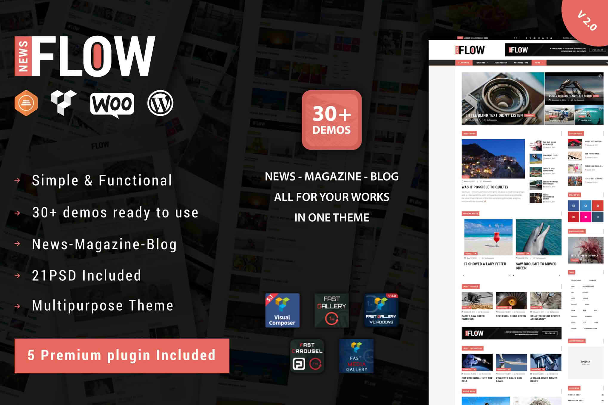 Download Flow News - Magazine and Blog WordPress Theme GPL WordPress Plugin
