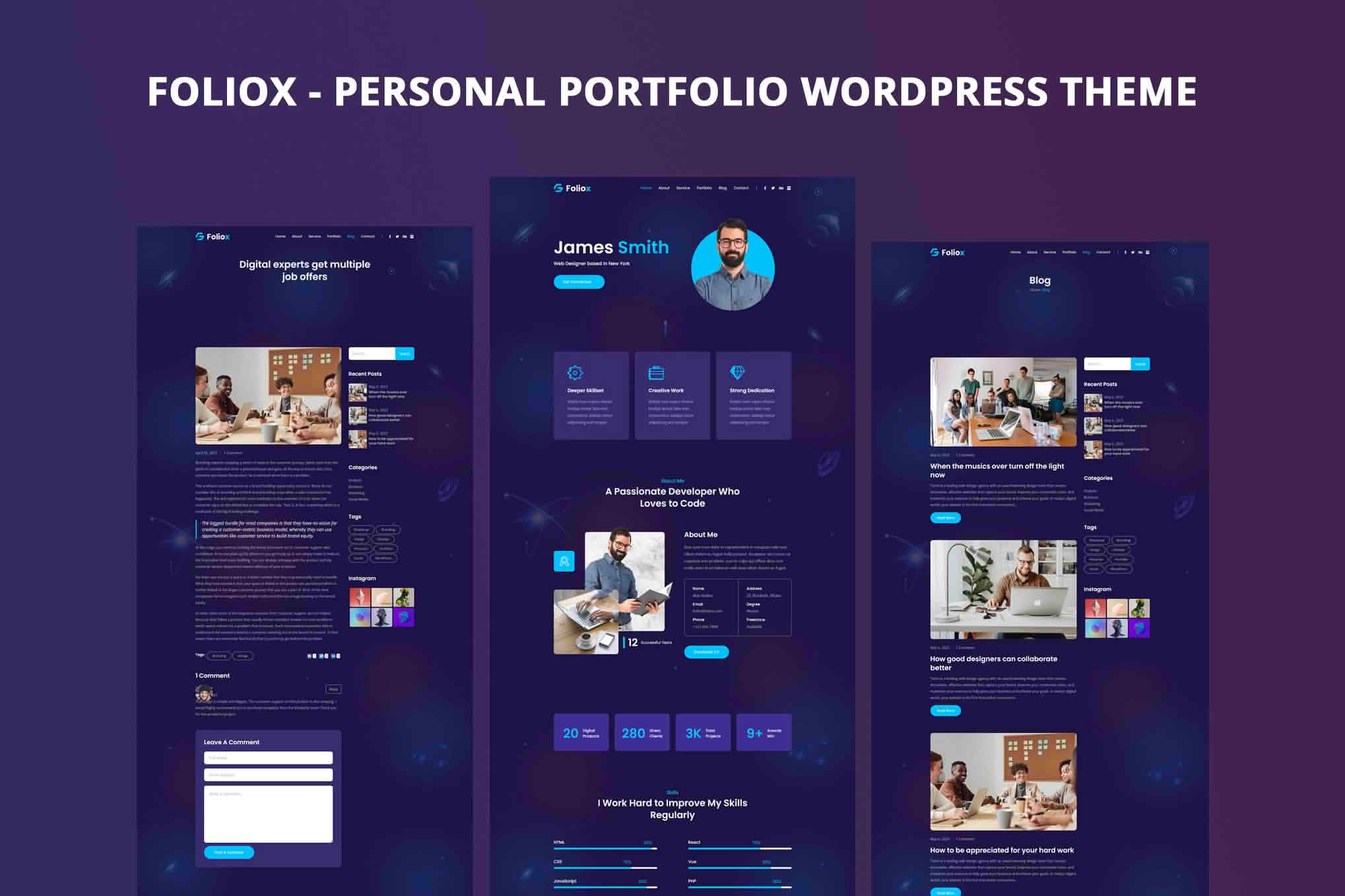 Download Foliox - Personal Portfolio WordPress Theme GPL WordPress Plugin