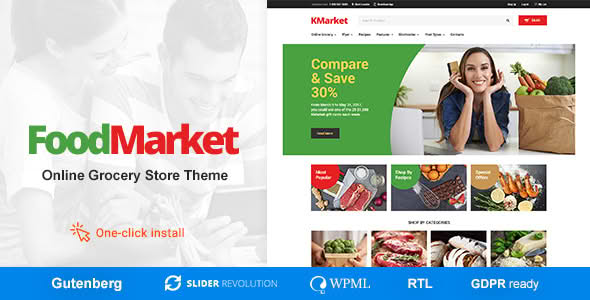 Download Food Market - Food Shop & Grocery Store WP Theme GPL WordPress Plugin