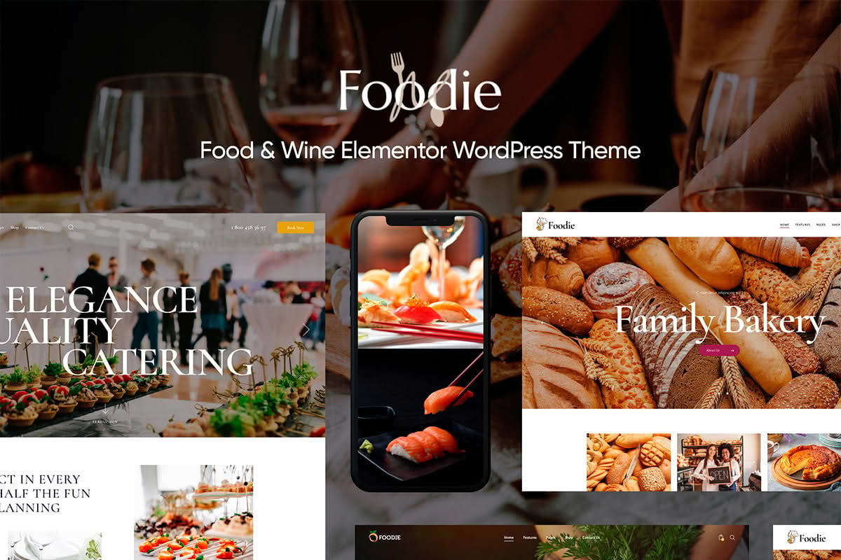 Download Foodie - Food & Wine Elementor Multiskin WordPress Theme GPL WordPress Plugin