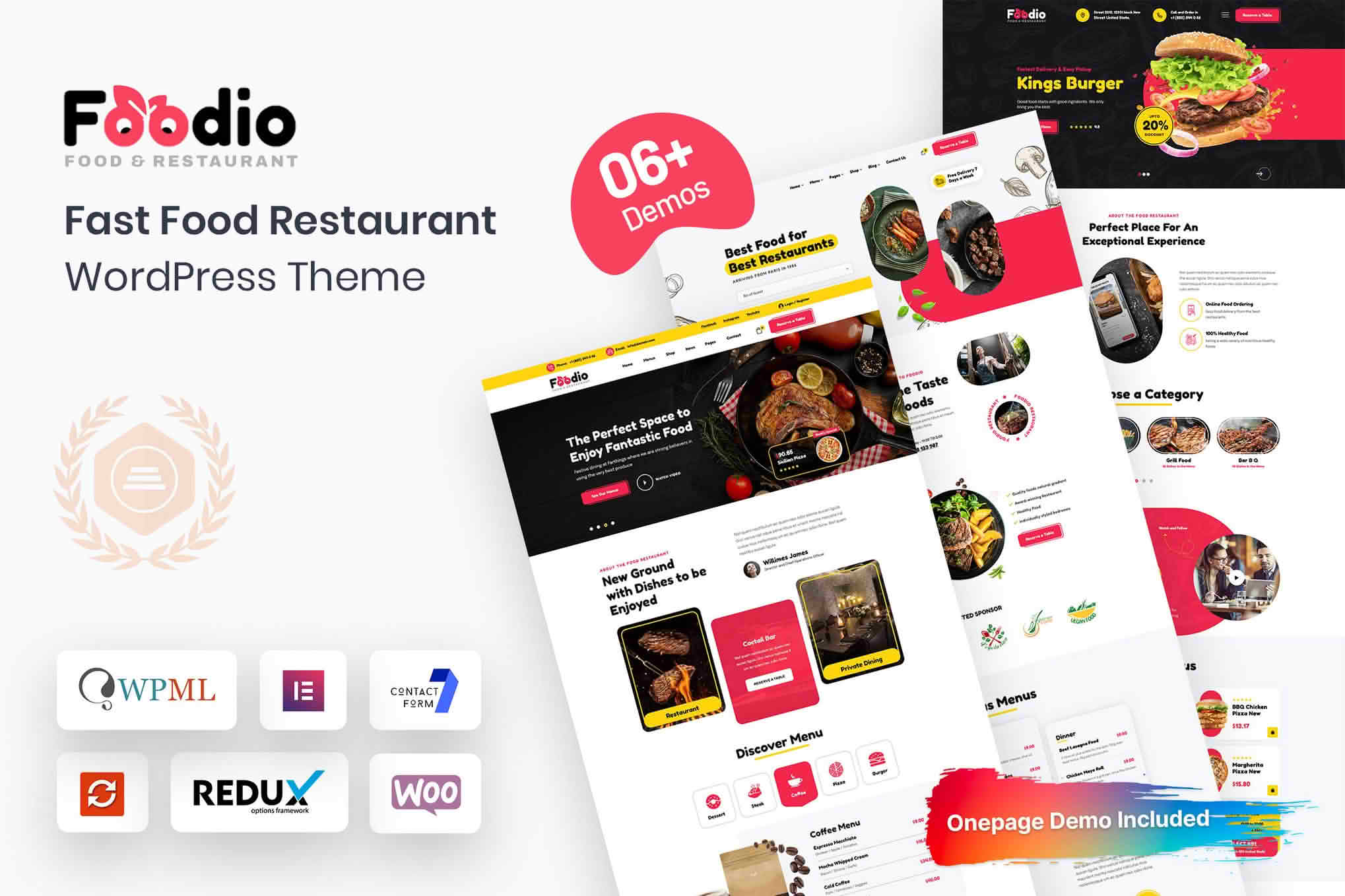Download Foodio - Fast Food Restaurant WordPress Theme GPL WordPress Plugin