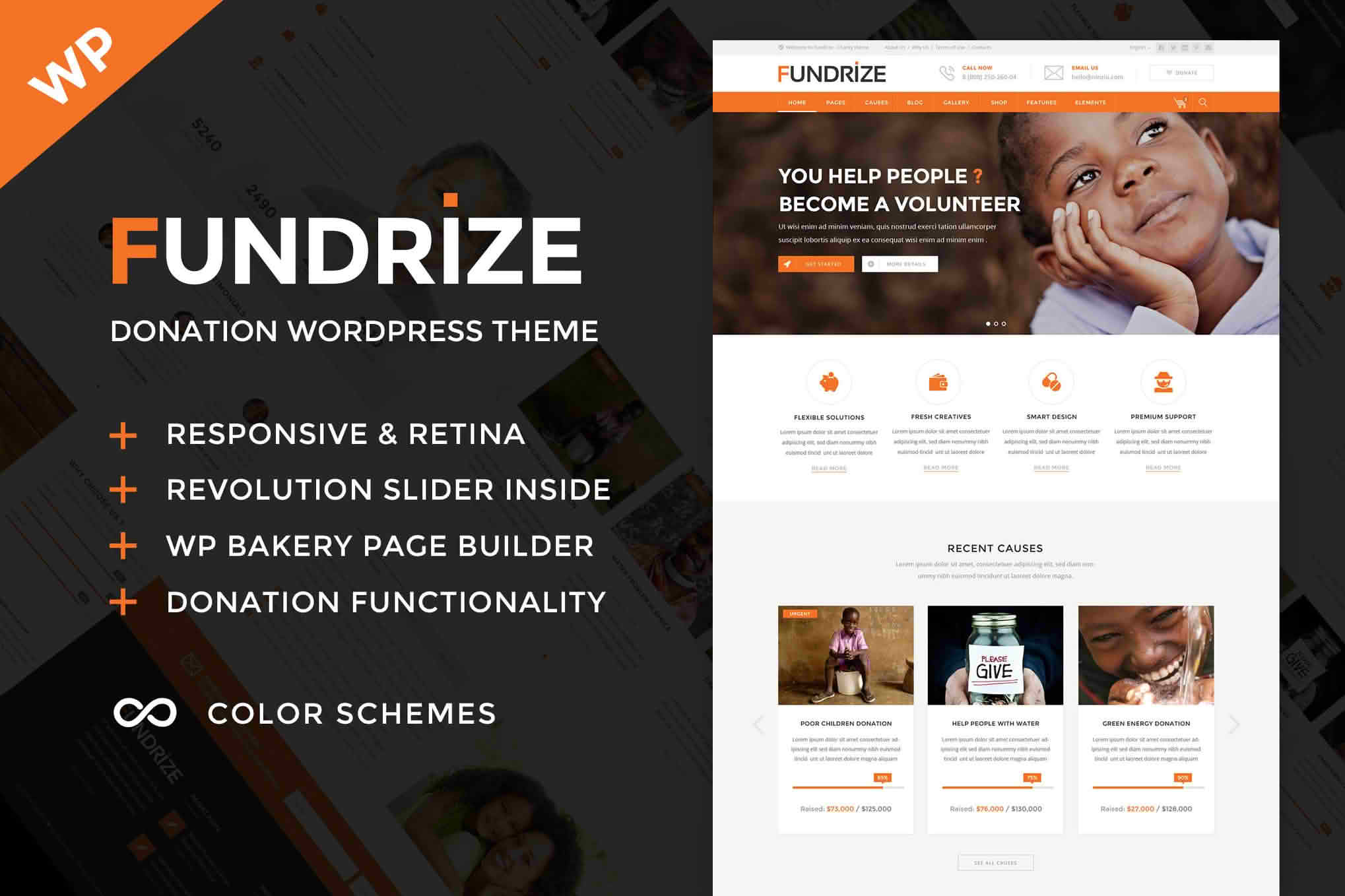 Download Fundrize | Responsive Donation & Charity Theme GPL WordPress Plugin