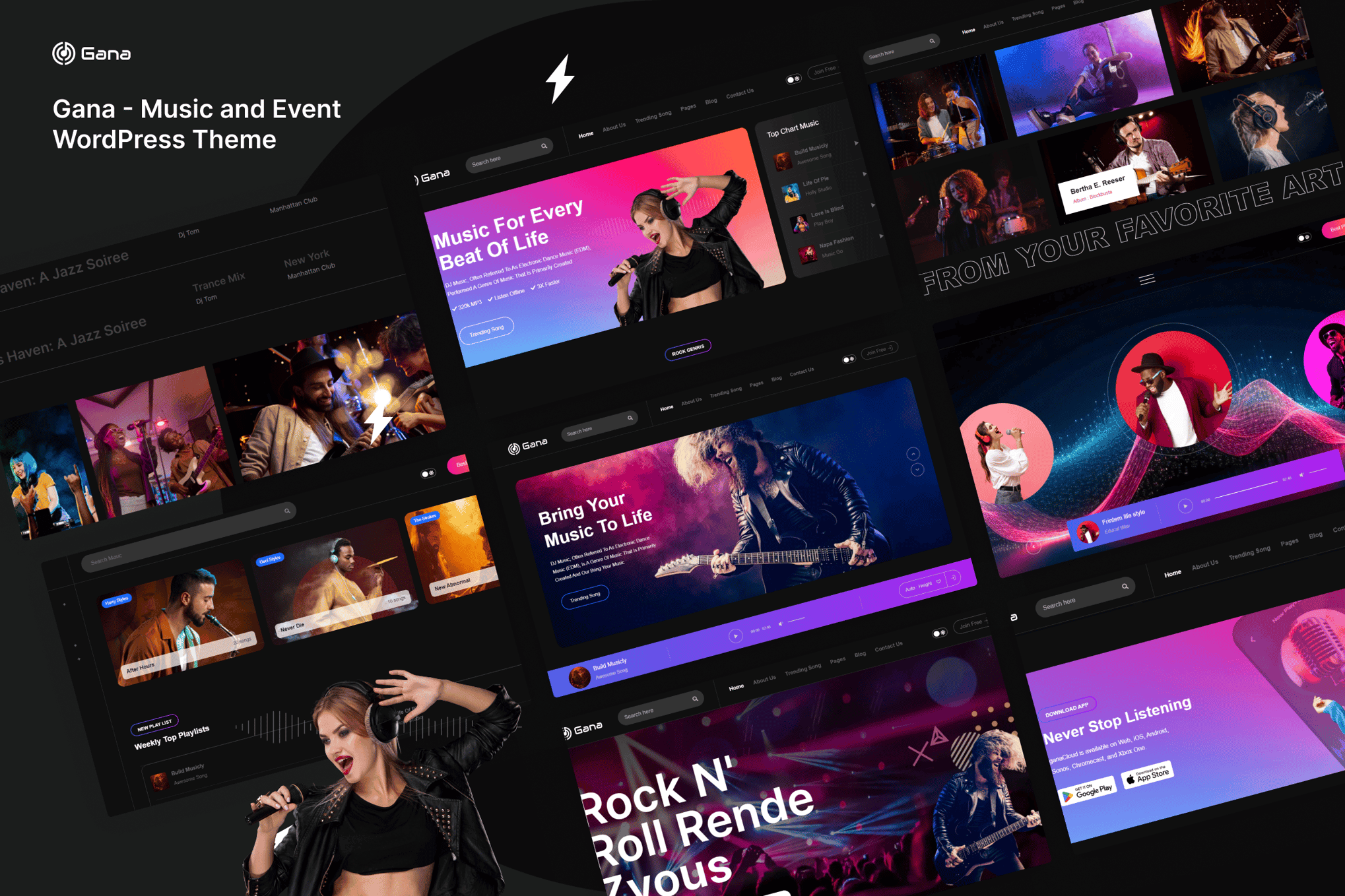 Download Gana - Music and Event WordPress Theme GPL WordPress Plugin