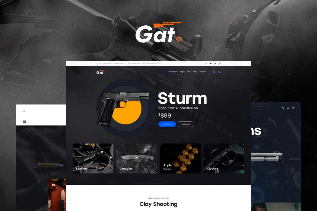 Download Gat - Gun & Weapon Store WordPress Theme GPL WordPress Plugin