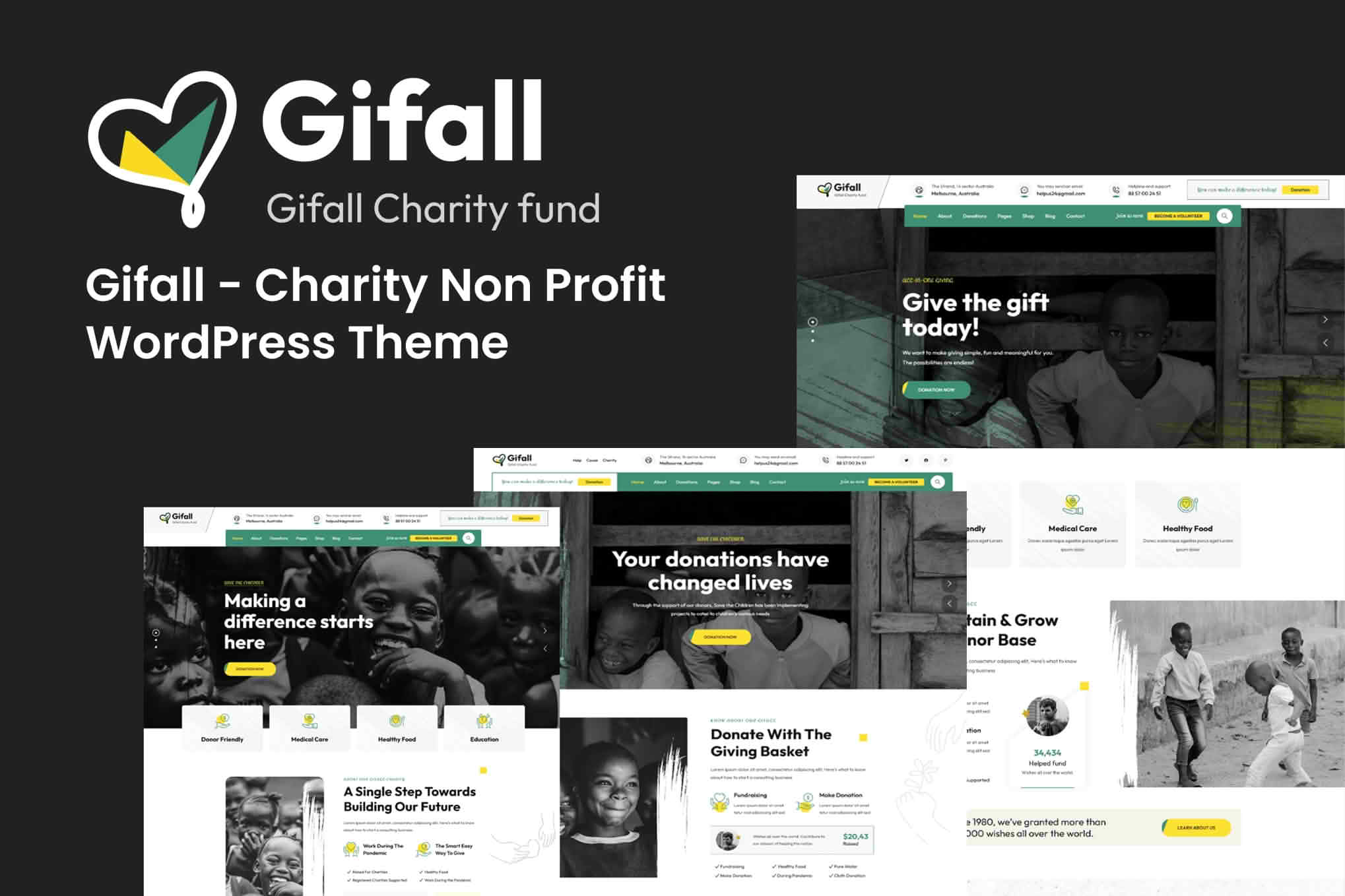Gifall - Charity Non Profit WordPress Theme