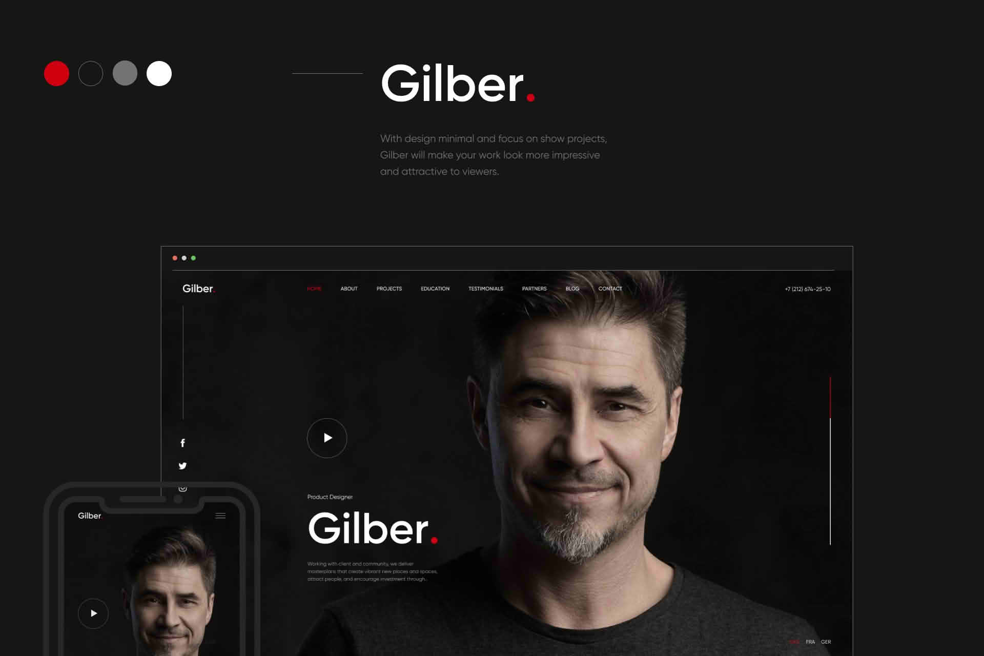 Download Gilber - Personal CV/Resume WordPress Theme GPL WordPress Plugin