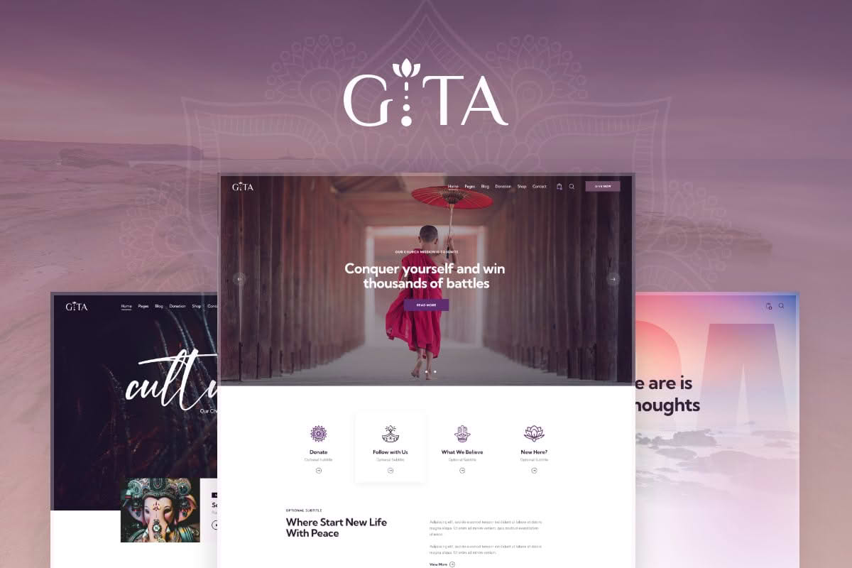 Download Gita - Spiritual Teachings & Yoga WordPress Theme GPL WordPress Plugin