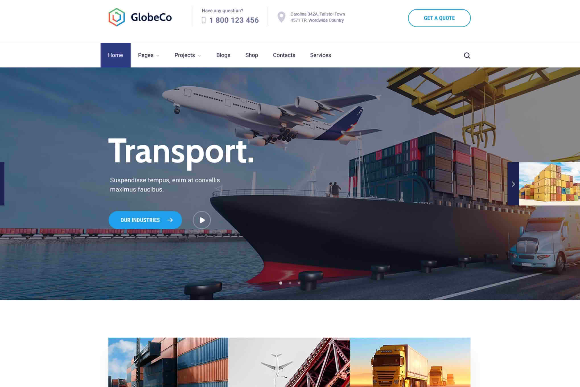 Download GlobeCo - Transportation & Logistics WordPress Theme GPL WordPress Plugin