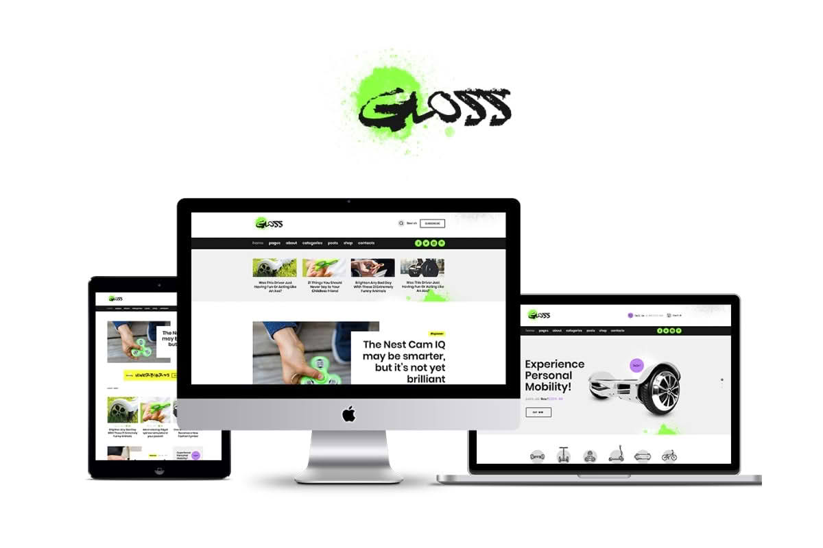 Download Gloss | Viral News Magazine WordPress Blog Theme + Shop GPL WordPress Plugin