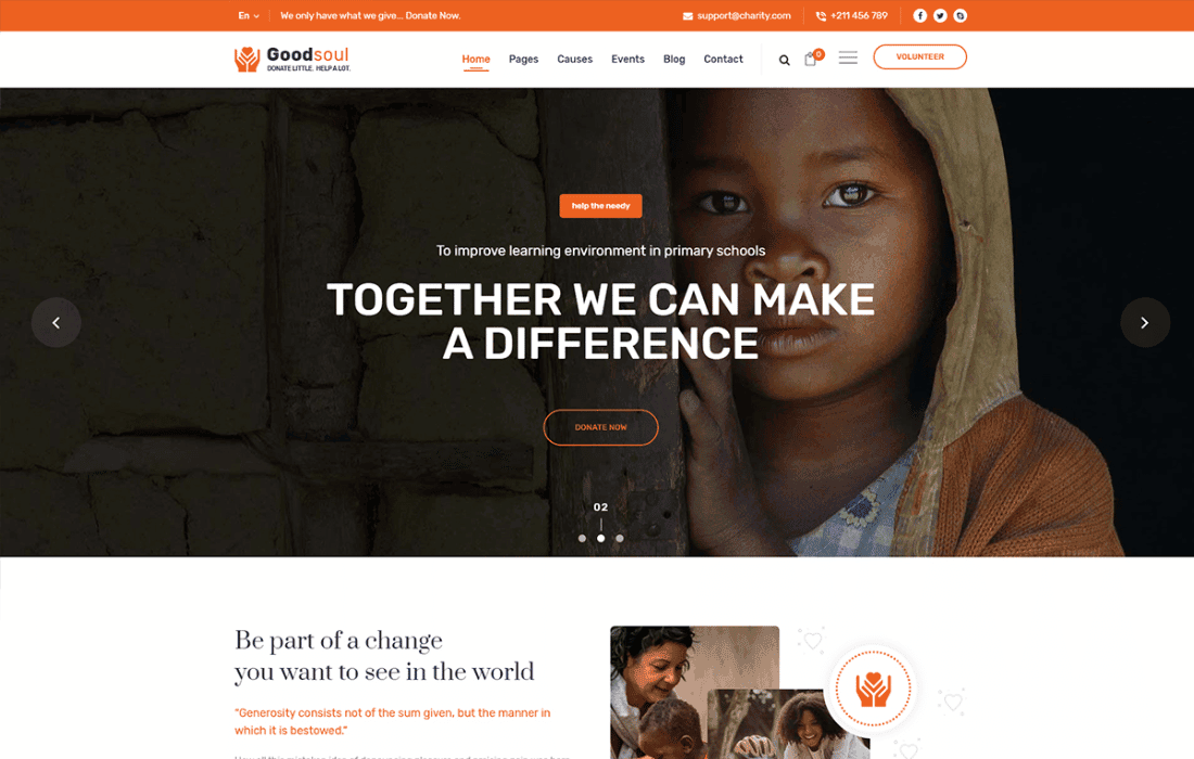GoodSoul - Charity & Fundraising WordPress Theme