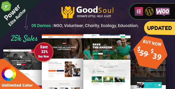 Download GoodSoul - Charity & Fundraising WordPress Theme GPL WordPress Plugin