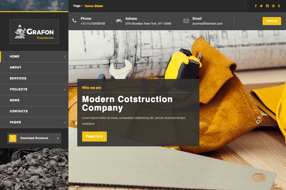 Download Grafon - Construction Building Renovate Wordpress Theme GPL WordPress Plugin