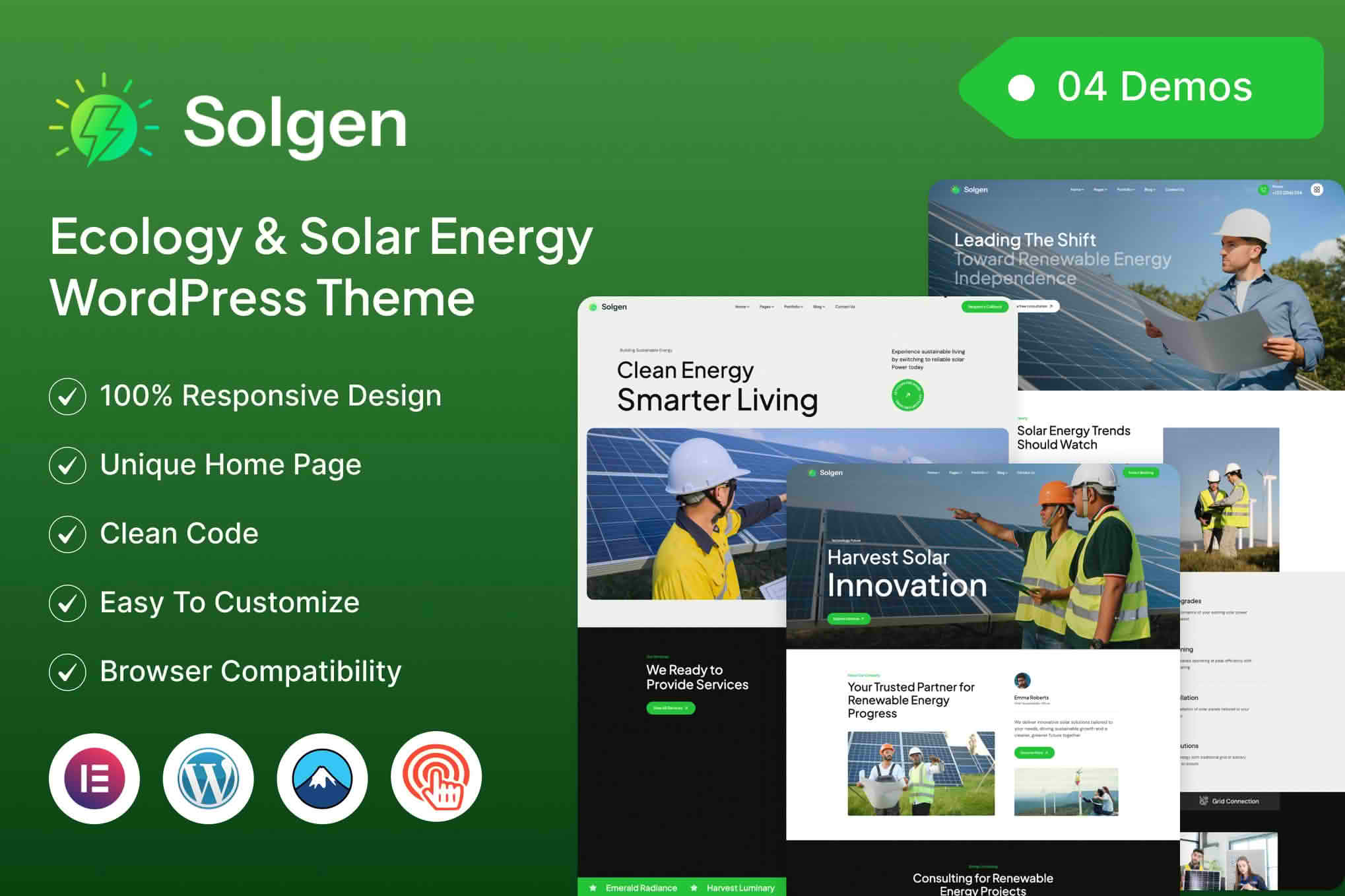 Solgen – Ecology & Solar Energy WordPress Theme