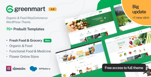 Download GreenMart - Organic & Food WooCommerce WordPress Theme GPL WordPress Plugin