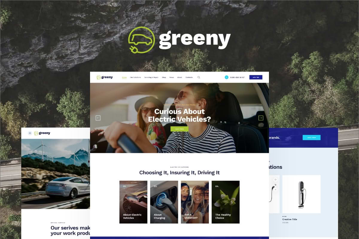 Download Greeny - Electric Car Dealership WordPress Theme GPL WordPress Plugin