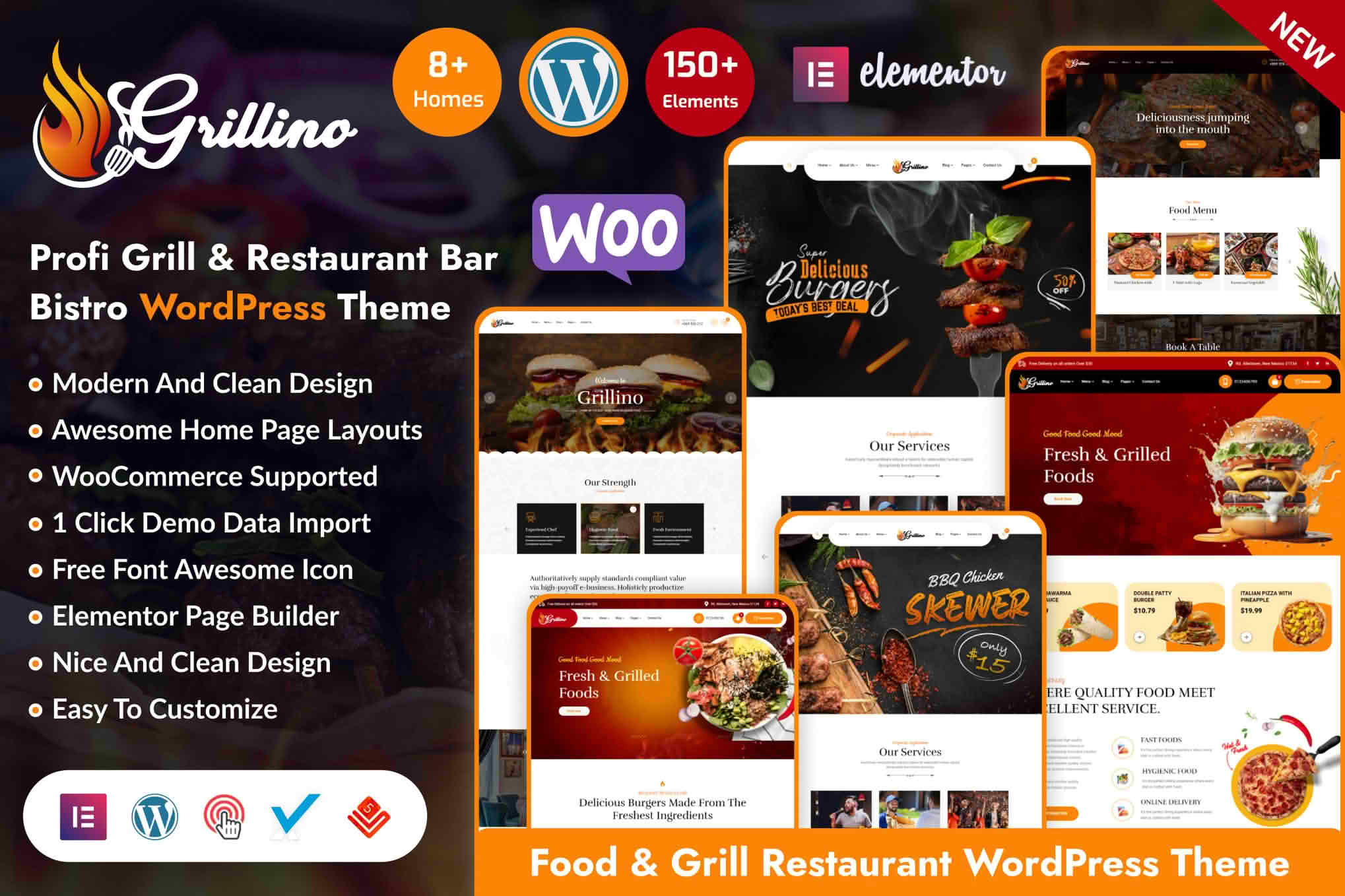 Download Grillino - Grill & Restaurant Shop WordPress Theme GPL WordPress Plugin