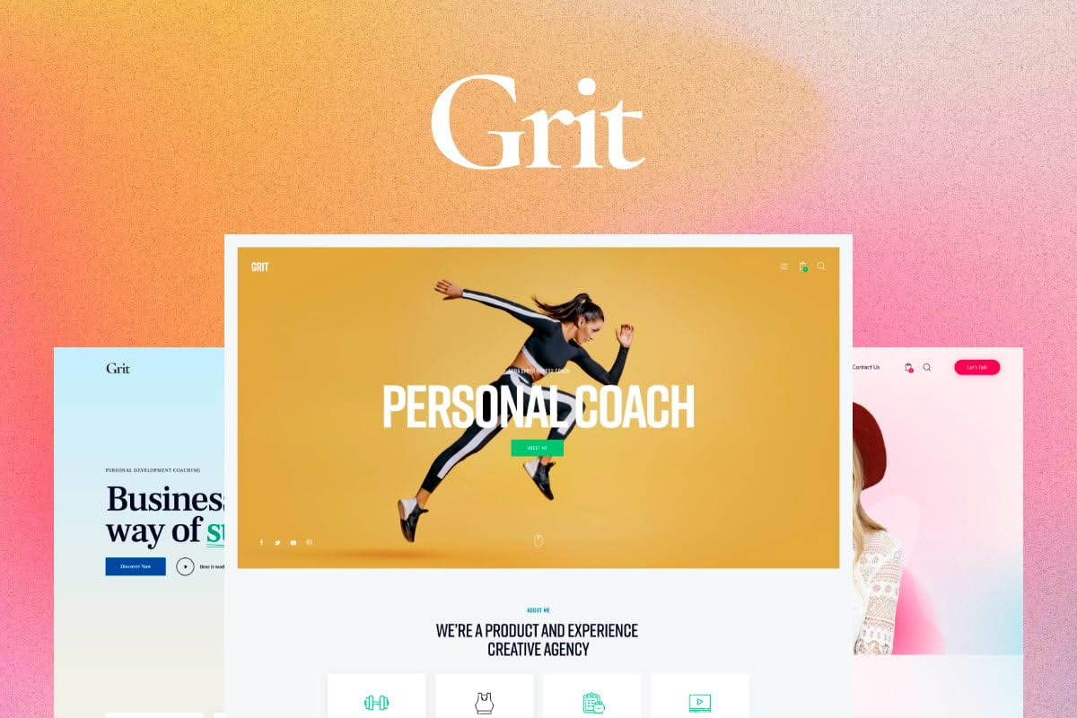 Download Grit - Coaching & Online Courses Multiskin WordPress Theme GPL WordPress Plugin