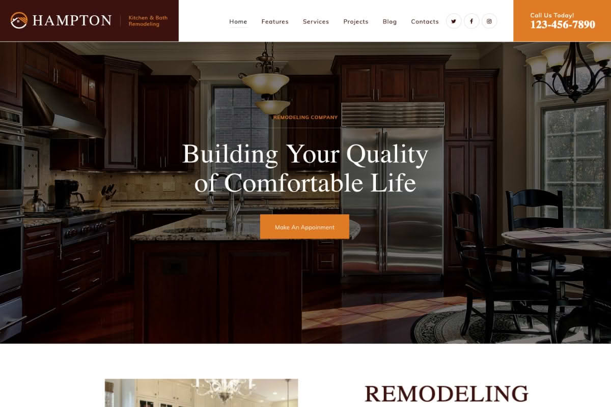 Download Hampton | Home Design and Renovation WordPress Theme GPL WordPress Plugin
