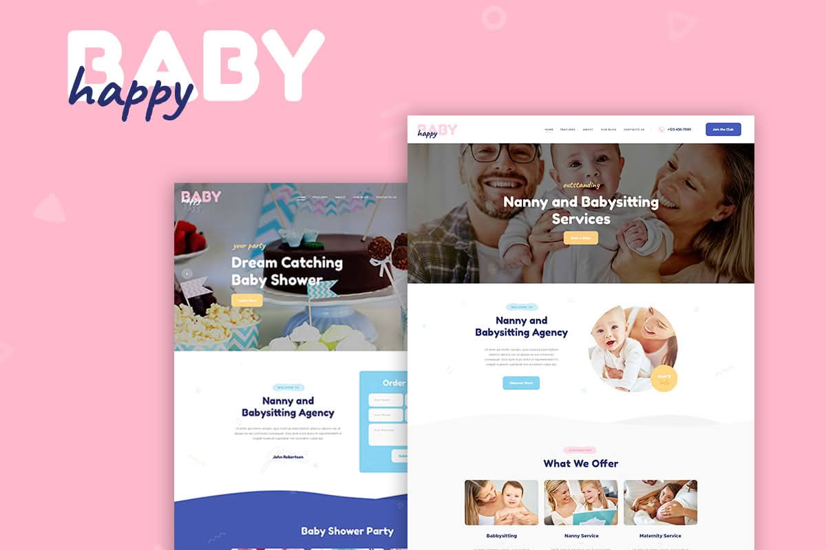 Download Happy Baby | Nanny & Babysitting Services Children WordPress Theme GPL WordPress Plugin